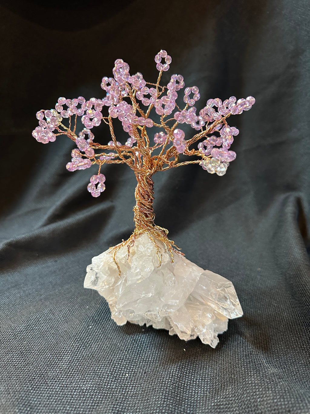 Lavender on a white Quartz Crystal
