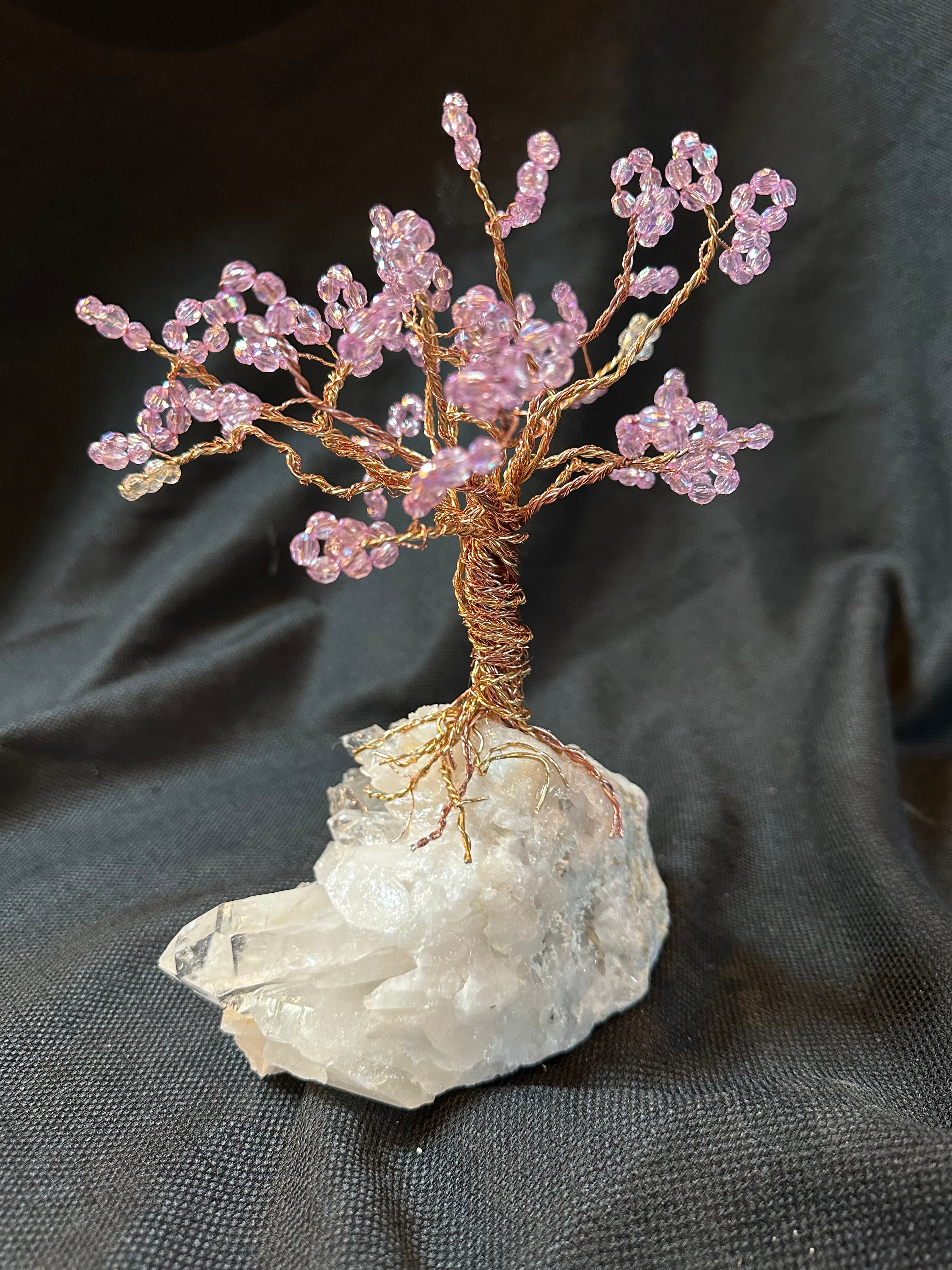 Lavender on a white Quartz Crystal