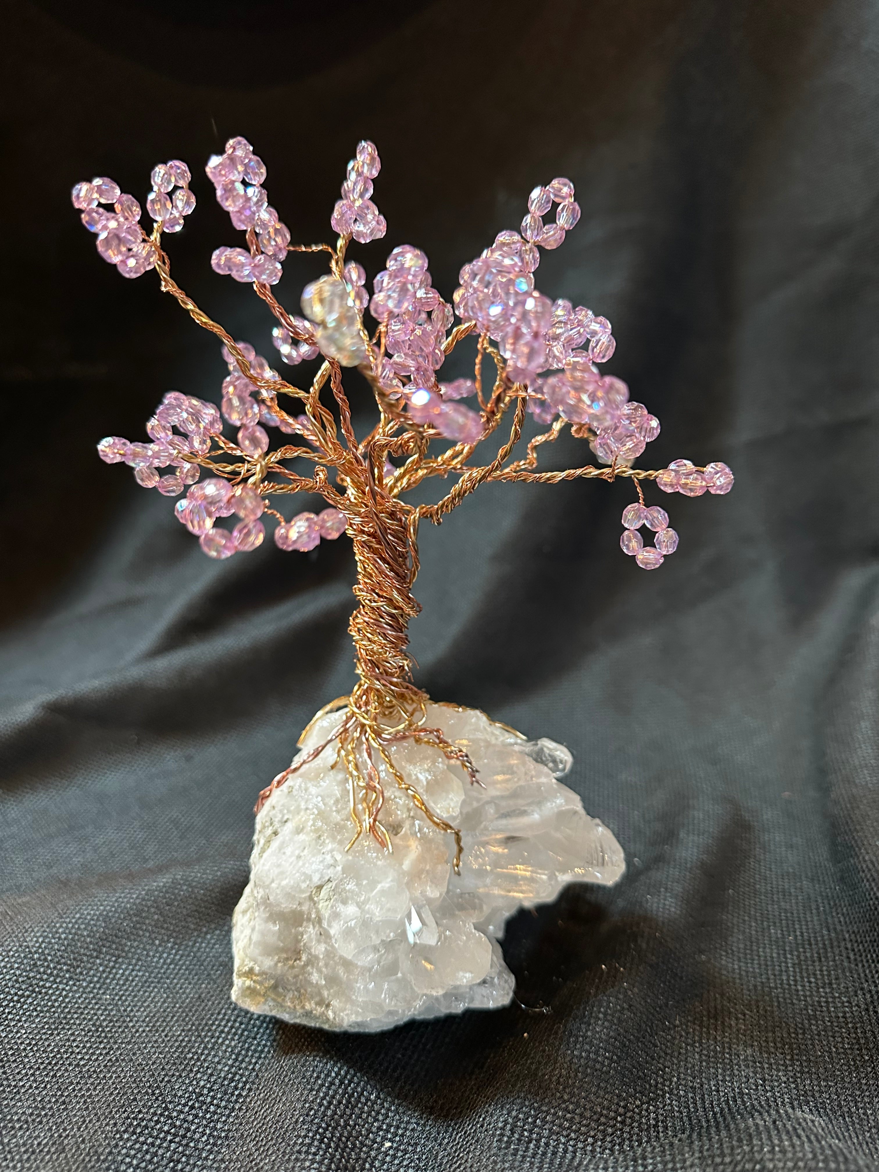 Lavender on a white Quartz Crystal
