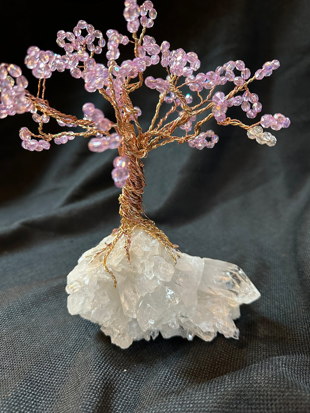 Lavender on a white Quartz Crystal